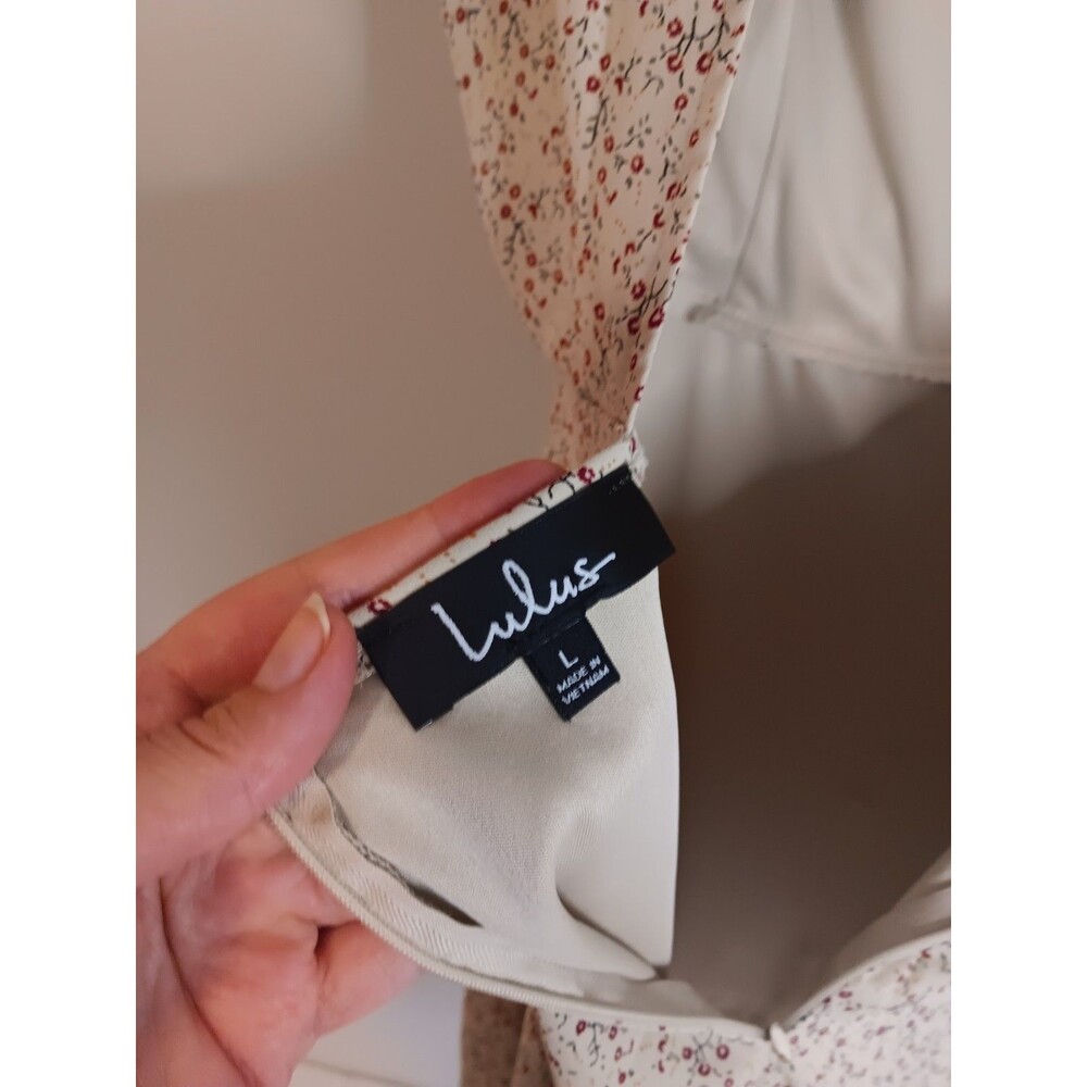 Lulus Cream Floral Mini Dress Style R69962 - Picture 3 of 4